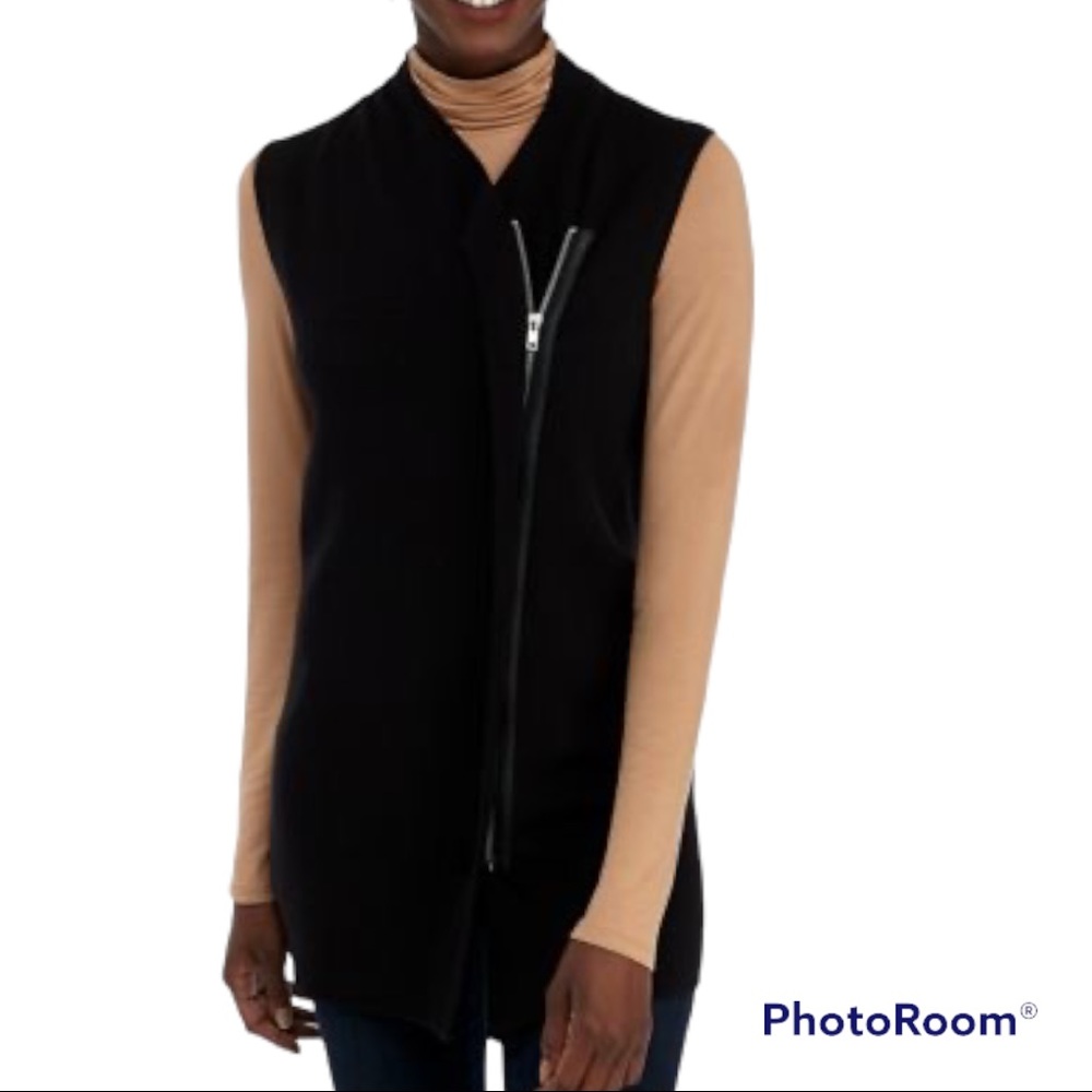 THE LIMITED Black Asymmetrical Zip Front Layering Vest